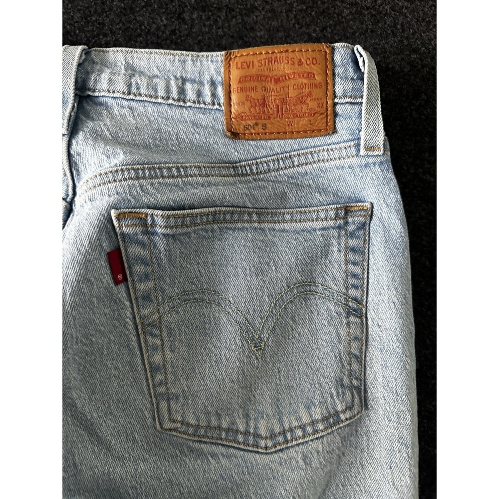 Levi's 501 Skinny Jeans Women 28x28‎ Button Fly Light Wash Blank Red Tag Classic